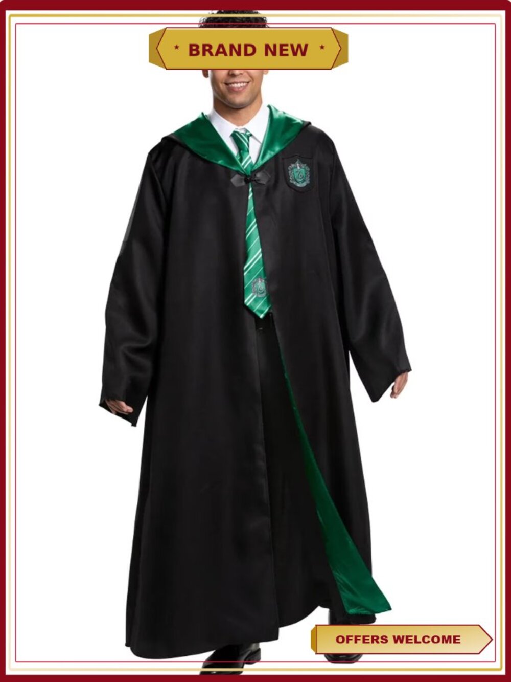 Harry Potter Slytherin Deluxe Robe Costume Men's Size 38-40